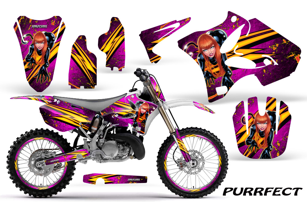 Yamaha YZ125-YZ250 02-12 Graphics Kit Purrfect Pink NP Rims